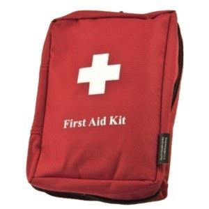 Apteczka turystyczna z wyposażeniem czerwona-5798