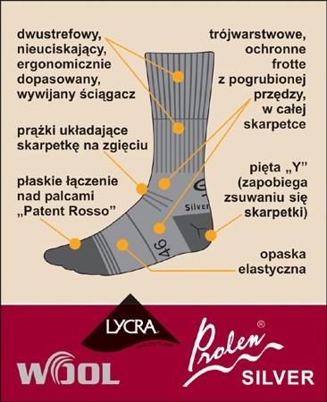 Skarpety Trekking Silverwool wełna merynos i srebr-44225