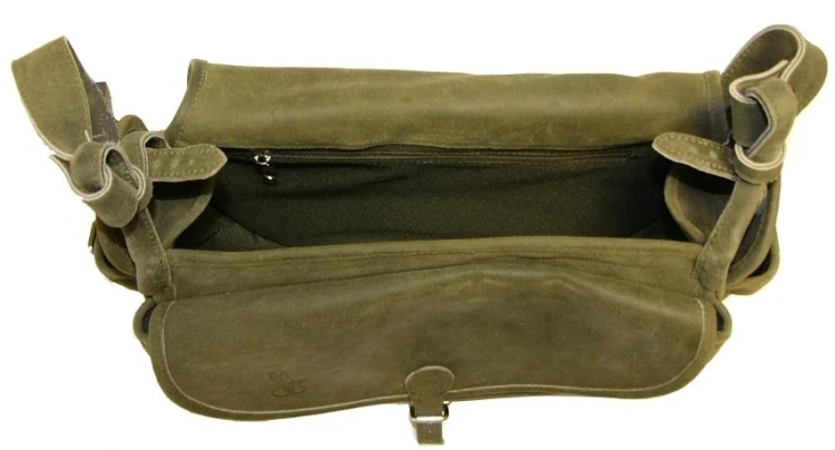Torba myśliwska skórzana duża zielona M6D-44-108779