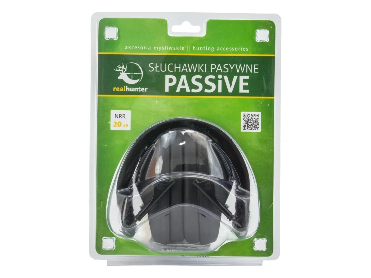 Słuchawki ochronne RealHunter passive - czarne-126456