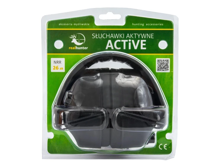 Słuchawki ochronne RealHunter Active  - czarne-126479
