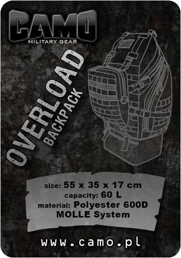Plecak Overload Backpack CAMO 60L Czarny-207744