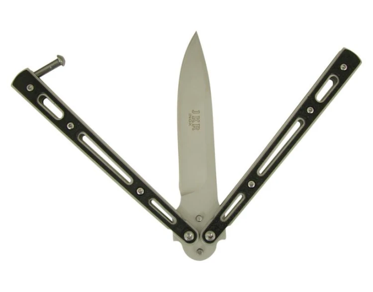 Nóż motylek JKR200 INOX, Balisong, ostrze 10 cm-210751