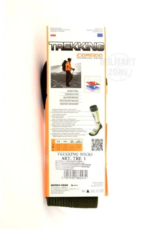 Skarpety Trekkingowe COMODO TRE1 bambusowe, oliwko-211110
