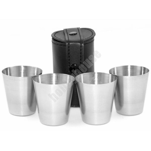Kieliszki metalowe 25 ml ze stali nierdzewnej-215435