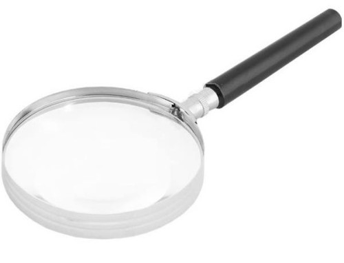 Metalowa lupa o średnicy 10 cm powiększenie x 5-217458