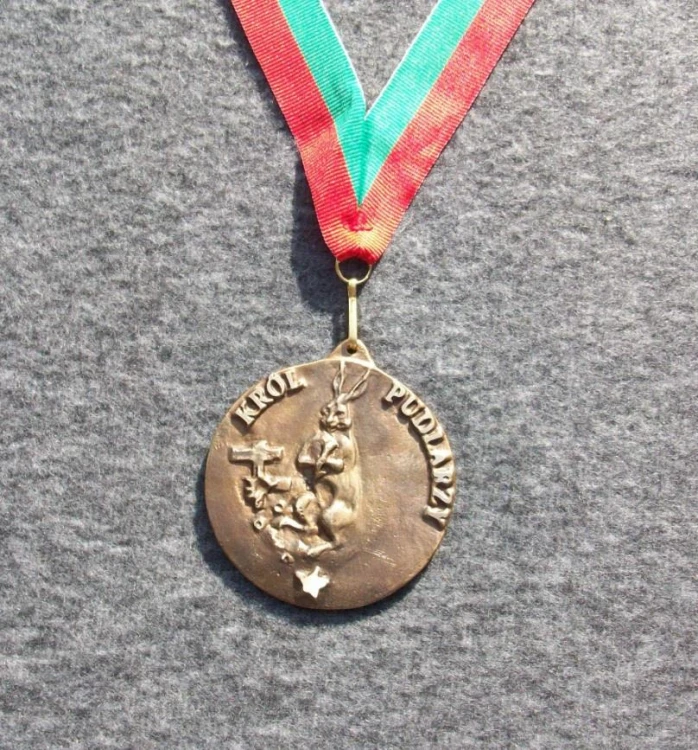 Mosiężny medal myśliwski Król Pudlarzy 6,5 cm-218307