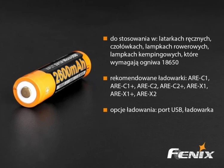 Akumulator Fenix USB ARB-L18U 18650, 2600 mAh 3,6V-218388
