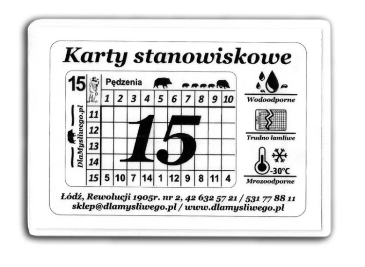 Karty stanowiskowe 15 myśliwych polowanie zbiorowe-218465