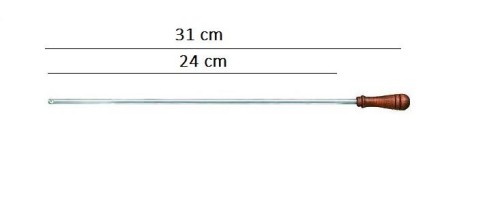 Wycior krótki mosiężny drewniana rączka 24 cm-219543