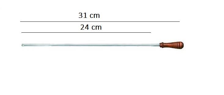 Wycior krótki mosiężny drewniana rączka 24 cm-219543