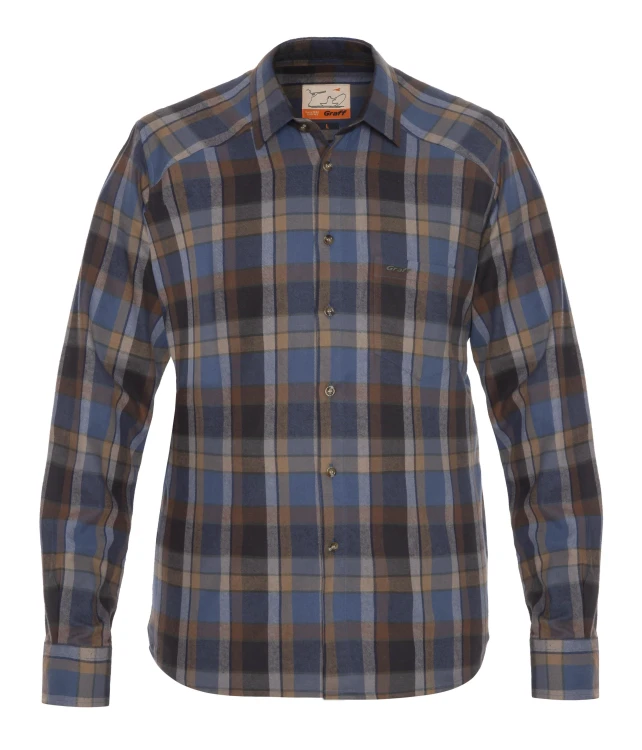 Koszula myśliwska Graff 834-KO-1 niebiesko-brązowa-222996
