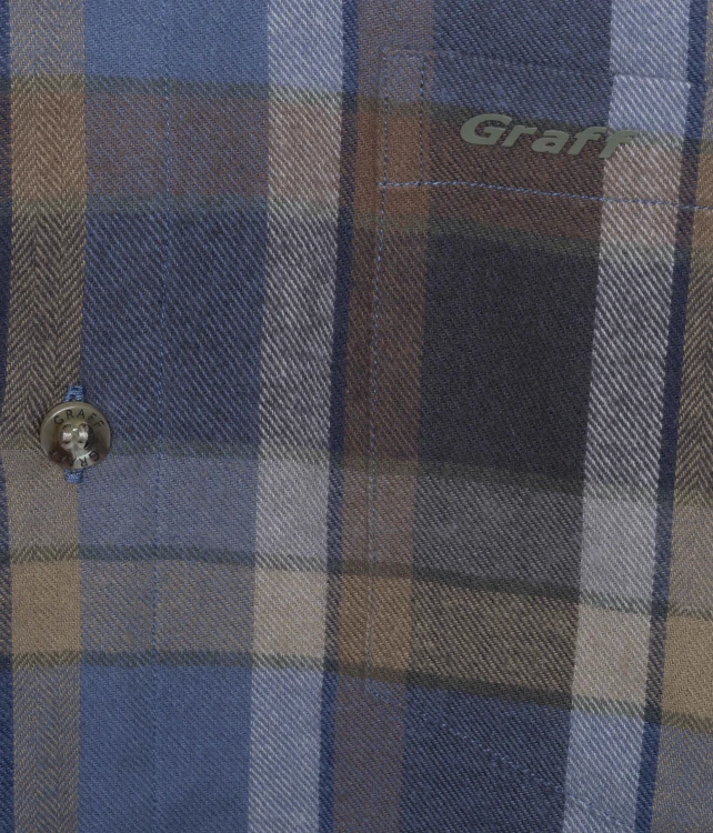 Koszula myśliwska Graff 834-KO-1 niebiesko-brązowa-222999