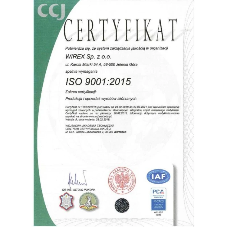 Pas oficerski wojskowy skóra licowa, czarny, z cza-223411