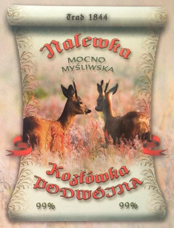 Naklejka Nalewka Mocno Myśliwska etykieta na alkoh-223718