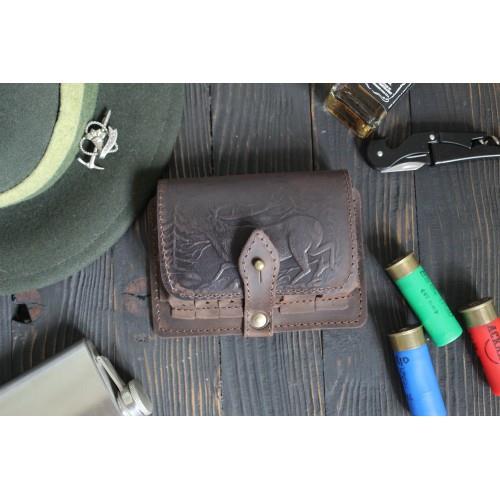 Ładownica myśliwska na naboje kule śrut skórzana b-223785