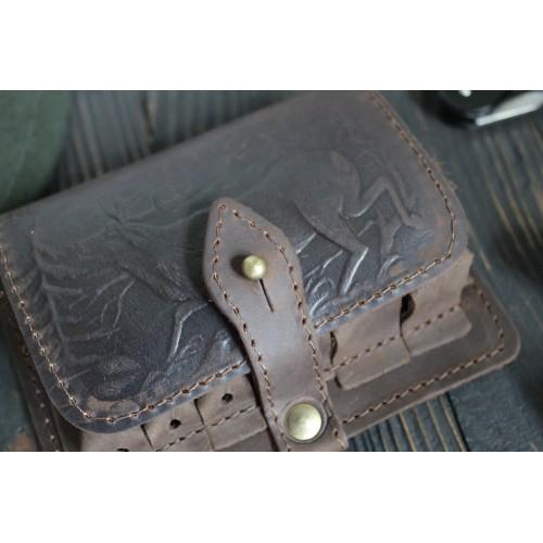 Ładownica myśliwska na naboje kule śrut skórzana b-223788