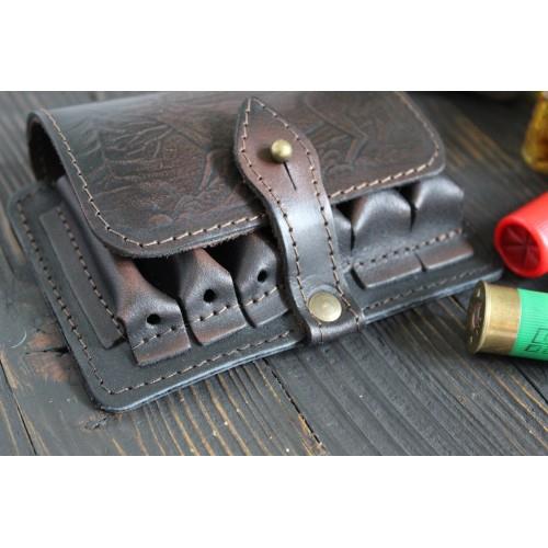 Ładownica myśliwska na amunicję kulową i śrut skór-223797