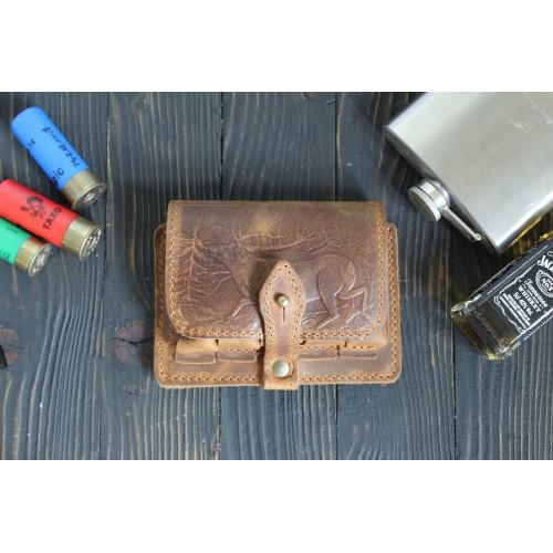 Ładownica myśliwska na amunicje śrutową skórzana b-223810