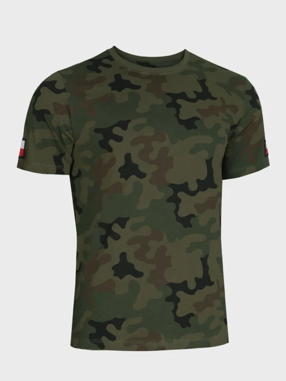 Koszulka męska bawełniana T-Shirt z naszywkami fla-239068