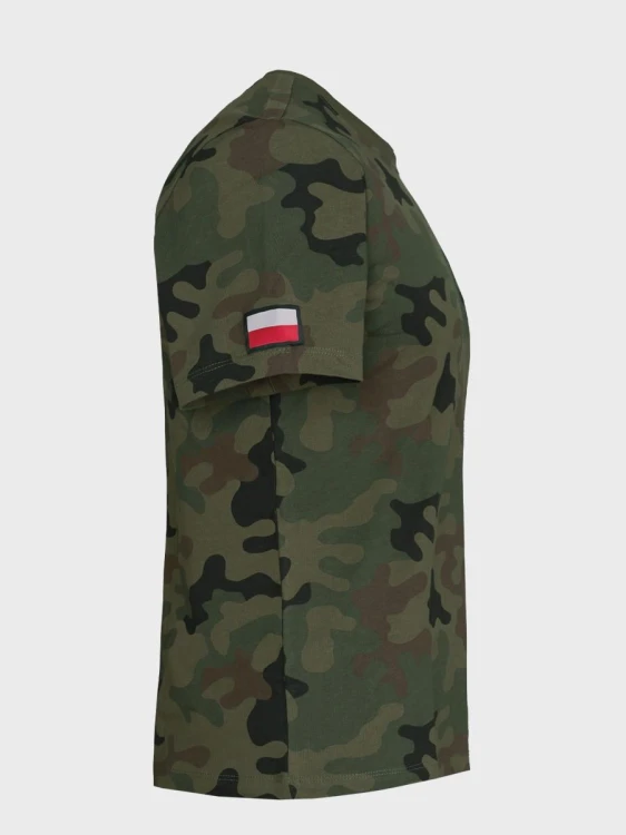 Koszulka męska bawełniana T-Shirt z naszywkami fla-239059