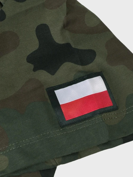 Koszulka męska bawełniana T-Shirt z naszywkami fla-239061