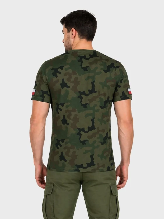 Koszulka męska bawełniana T-Shirt z naszywkami fla-239064