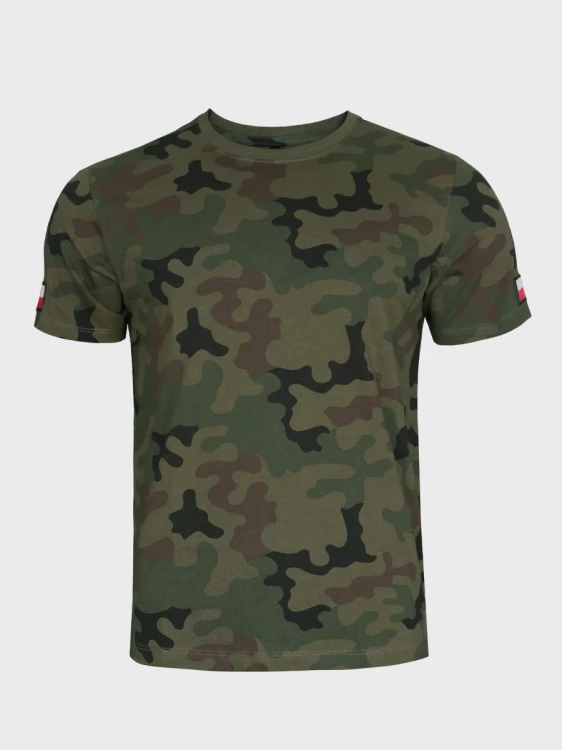 Koszulka męska bawełniana T-Shirt z naszywkami fla-239069