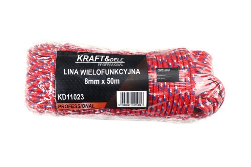 Linka pleciona 8 mm x 50 m KD11023 czerwona-239145