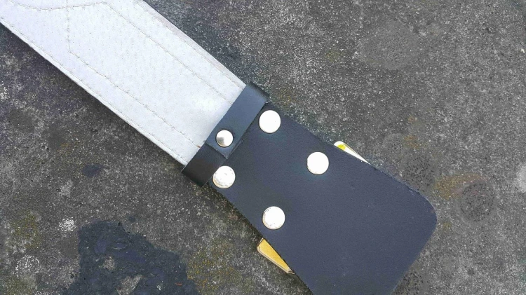 Pas oficerski skóra licowa bez bojówek czarny Garbacz-225355