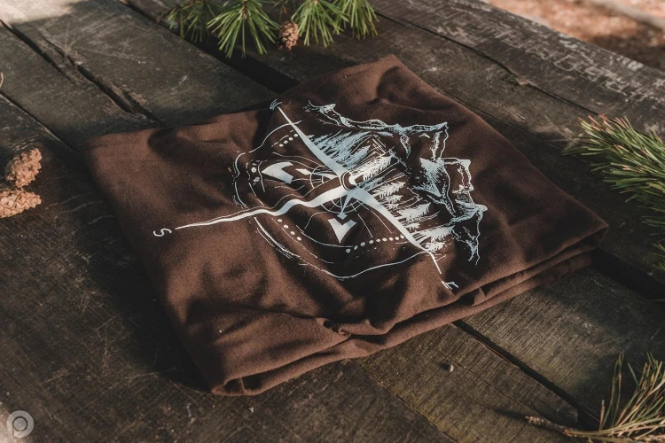 Koszulka T-shirt Róża Wiatrów brązowa TigerWood-225439
