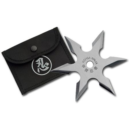 Rzutka Shuriken 6-ramienna gwiazda Ninja srebrna-225764