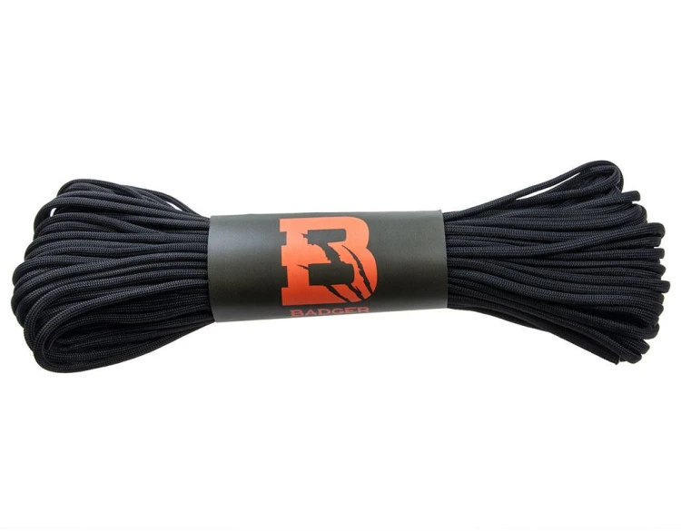 Linka Paracord spadochronowa Badger Outdoor czarna 30m-225793