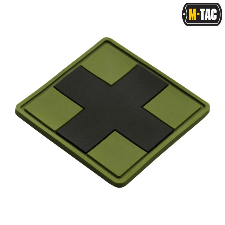 M-Tac naszywka Medic Cross Square 3D PVC olive emblemat-228919