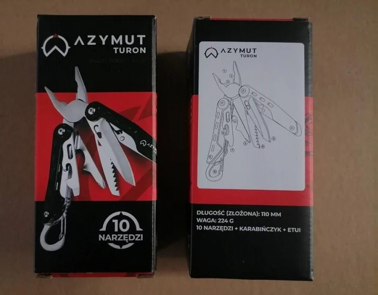 Multitool AZYMUT Turon, 10 narzędzi, karabinek, kabura-229835