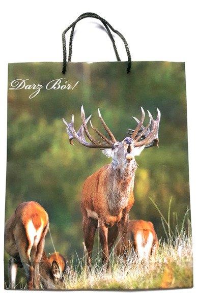 Torba prezentowa myśliwska 35x20 cm byk na rykowisku-229945