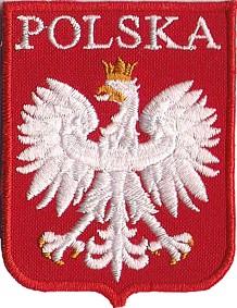 Naszywka Godło Orzeł POLSKA 43x50 BEZ RZEPA do przyszycia, wyprzedaż-230097