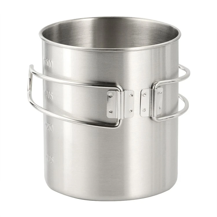 Kubek obozowy 450 ml składany uchwyt stalowy-230415