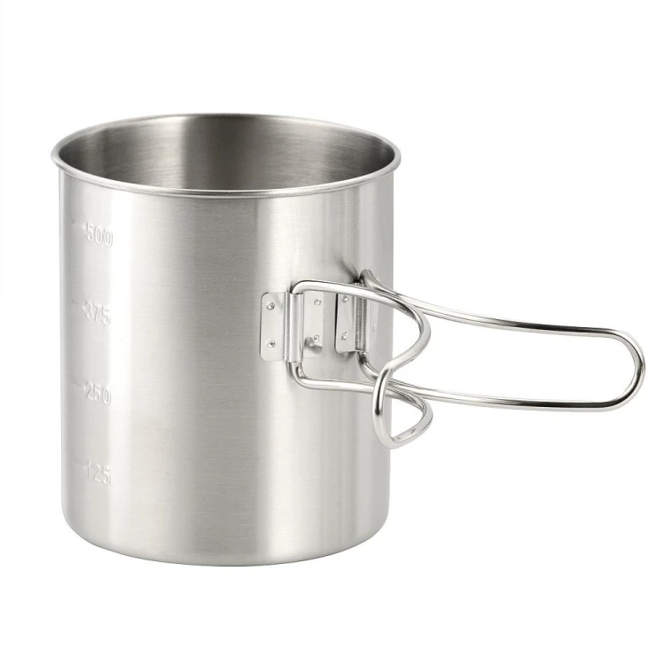 Kubek obozowy 450 ml składany uchwyt stalowy-230416
