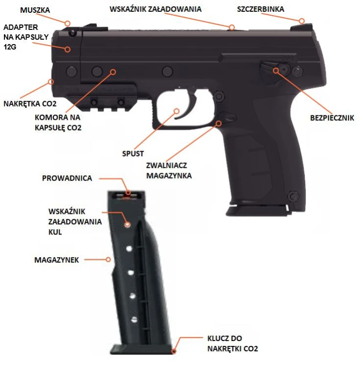 Pistolet Byrna SD XL Zestaw kal.68 czarny kaps. CO2 12g kule gumowe-230699