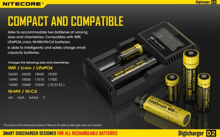 NITECORE Digicharger D2 Ładowarka mikroprocesorowa-204908