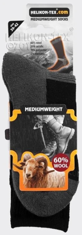 Skarpety wełniane MEDIUMWEIGHT Czarne-25398