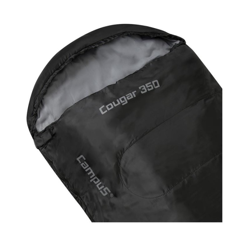 Śpiwór koperta z kapturem Cougar 350 czarny Campus L-225123