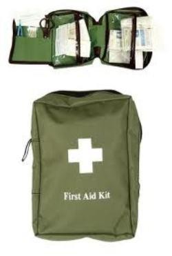 Apteczka turystyczna z wyposażeniem oliwkowa-5714